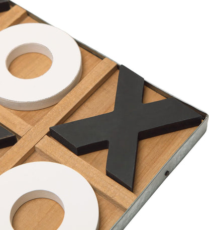 12X12 Inch Large Tic Tac Toe Wood Board Game Classic Coffee Table Decor Decorative Wooden Travel Game for Family9