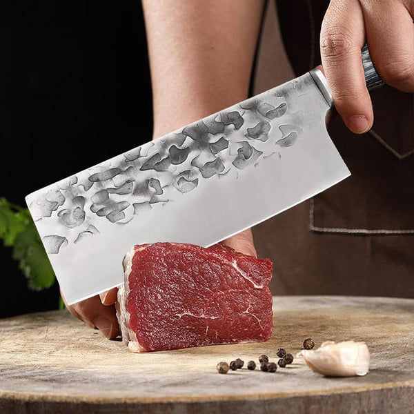Meat Cleaver,Cleaver Knife 7 Inch Professional Slicing Meat Cleaver Chef Knives Stainless Steel Forged Kitchen Knife Fruit Fish Meat Vegetables Butcher Knife6