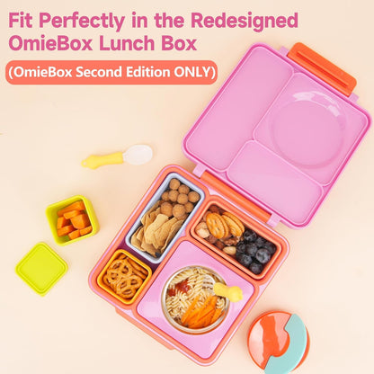 Silicone Dips Containers Compatible with Omiebox, 4 Pack Salad Dressing Container to Go for Most Bento Lunch Box, Small Snack Condiment Container with Lids for Kids3