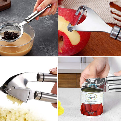 Kitchen Utensils Set- 35 Pcs Cooking Utensils with Grater,Tongs, Spoon Spatula &Turner Made of Heat Resistant Food Grade Silicone and Wooden Handles Kitchen Gadgets Tools Set for Nonstick Cookware7