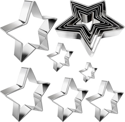 Star Cookie Cutter Set 6Pcs Star Shaped Mold Metal Cookie Cutters Sandwiches Cutter Shapes Biscuit Mold for Kids Holiday Birthday Party1