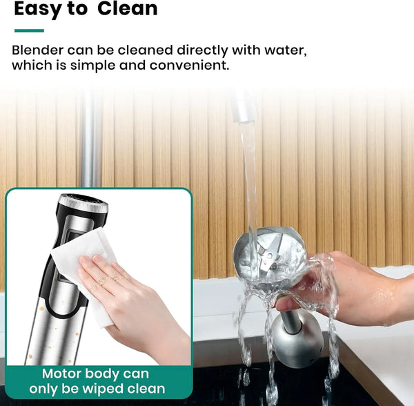 1800W Immersion Blender Handheld 4-In-1 Hand Blender, Silver | Stick Blender for Ice Crushing Smoothie, Baby Food, 8 Speed & Turbo Boost, Stainless Steel Blade with Whisk, Chopper, Beaker9
