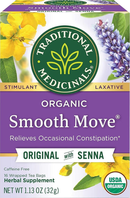 Organic Smooth Move Laxative Tea, 16 Tea Bags (Pack of 1)1