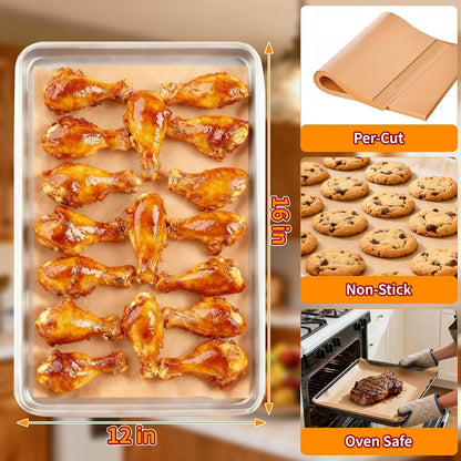 400PCS Parchment Paper Baking Sheets, 12"X16" Unbleached Precut Half Parchment Paper for Baking, Non-Stick Baking Paper for Baking, Grillin, Steaming Bread Cookies, Oven, Air Fryer, Microwave2