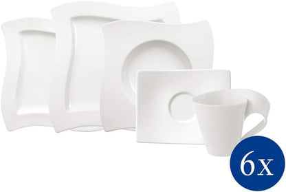 Villeroy & Boch Newwave Basic Dinnerware Set, Creamy White, 30 Piece2