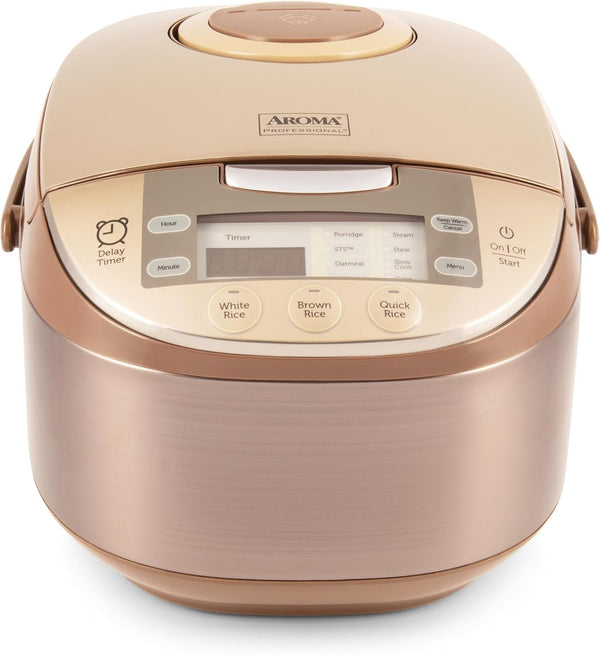 Housewares ARC-6106  Professional 6 Cups Uncooked Rice, Slow Cooker, Food Steamer, Multicooker, Champagne1