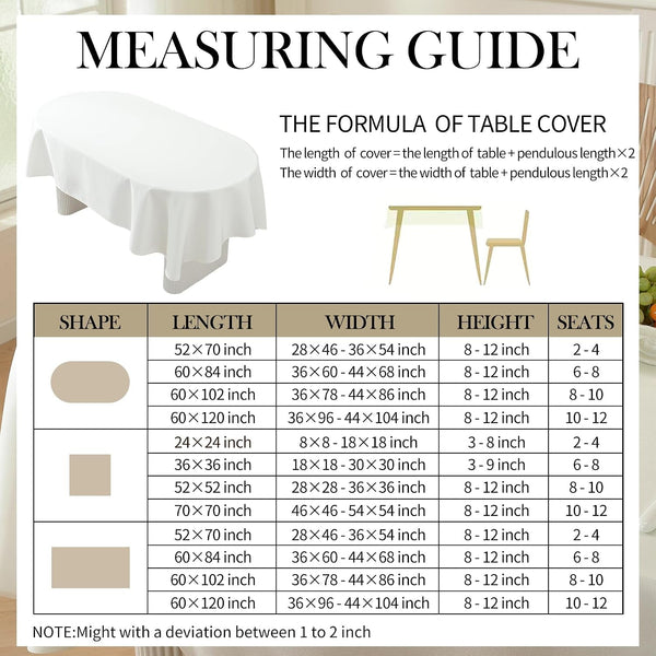 Classic White Oval Tablecloth for Party Restaurant and Home 60 X 84 Inch5