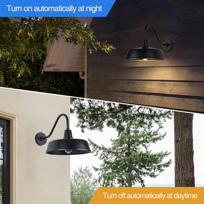 15 Inch Diameter Dusk to Dawn Barn Light Outdoor Gooseneck Lighting4