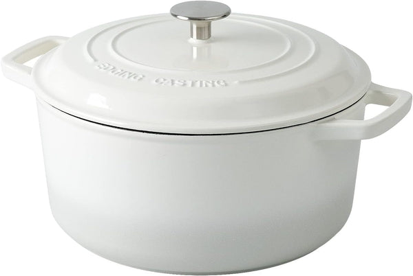 Enameled Cast Iron Dutch Oven Pot with Lid, Dutch Oven for Sourdough Bread Baking round Pot Dule Handle, 6 Quart, White4