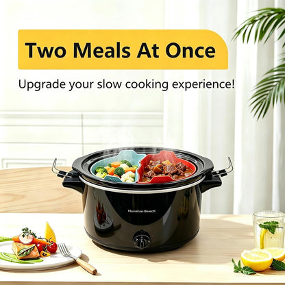 10 Quart Silicone Crock Pot Liners,Slow Cooker Liners, Oval Reusable Crock Pot Divider Insert,Bpa-Free, Dishwasher Safe4