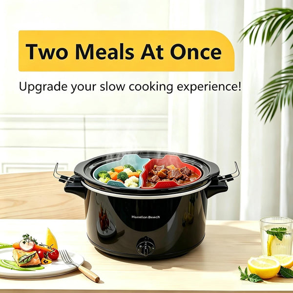 10 Quart Silicone Crock Pot Liners,Slow Cooker Liners, Oval Reusable Crock Pot Divider Insert,Bpa-Free, Dishwasher Safe4