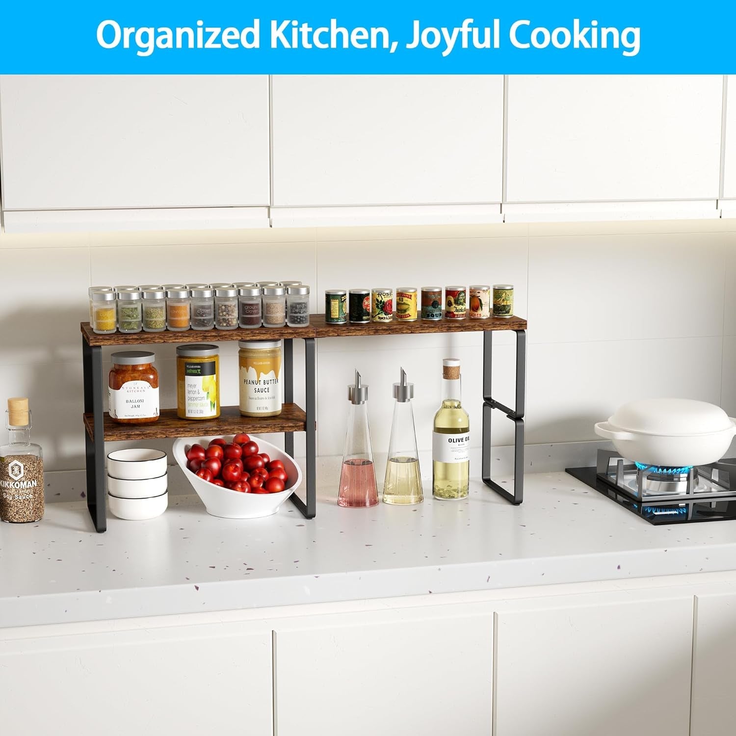 kitchen-counter-organizer-countertop-shelf-adjustable-stackable