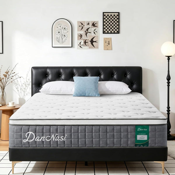 Queen Size Mattress, 12 Inch Medium Firm Hybrid Memory Foam and Spring Mattress Provides Motion Isolation and Pressure Distribution, Effectively Alleviating Back Pain and Improving Sleep, Certipur-Us1