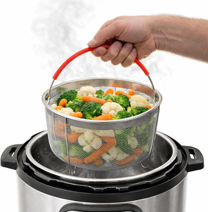 Steamer Basket for 6Qt Instant Pot and Many Other Pressure Cookers | Stainless Steel Strainer Insert with Silicone Handle Fits the 6Qt Instant Pot and Most Air Fryers. Comes in 3 Different Sizes1