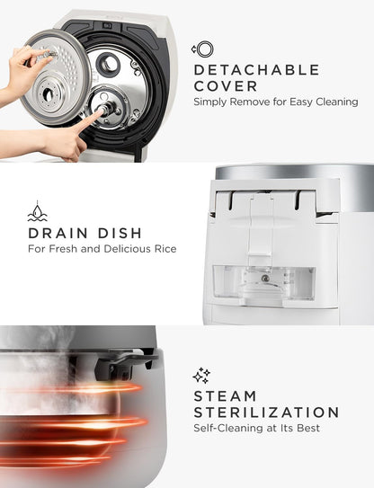 CUCKOO Twin Pressure Induction Rice Cooker, 12-Cup Cooked, CRP-LHTR0609FW | 6-Cup Uncooked Capacity, Nonstick Inner Pot, 21 Menus, Turbo Rice in 12-19 Minutes, Auto Clean, Voice Guide, Made in Korea8