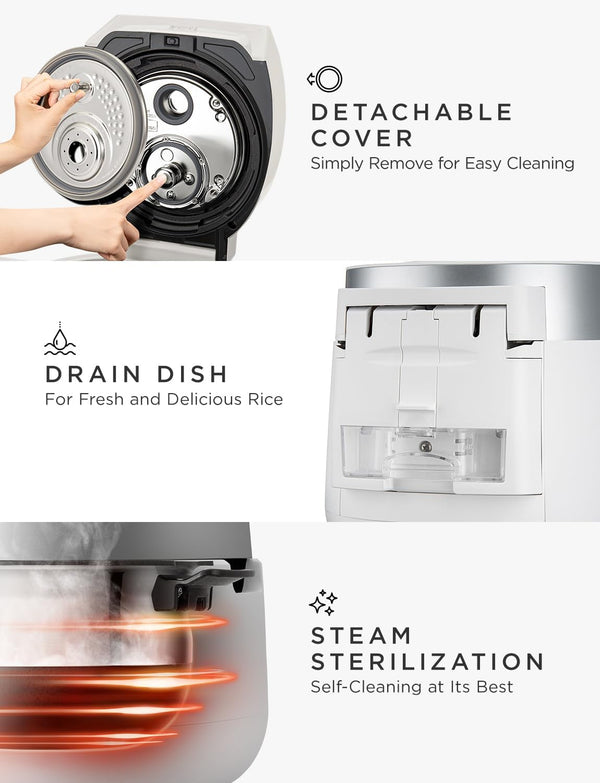 CUCKOO Twin Pressure Induction Rice Cooker, 12-Cup Cooked, CRP-LHTR0609FW | 6-Cup Uncooked Capacity, Nonstick Inner Pot, 21 Menus, Turbo Rice in 12-19 Minutes, Auto Clean, Voice Guide, Made in Korea8