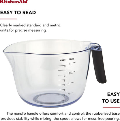 Kitchenaid Universal Plastic Batter Bowl, 8-Cup, Onyx Black3