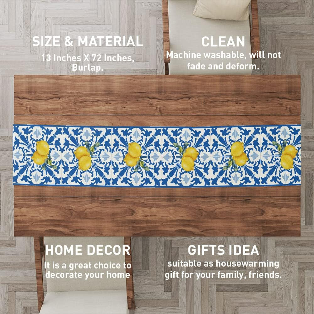 italy-blue-tiles-runner-decorative-italian-lemons-summer-table-runner-decorations-for-dining-room-kitchen-dresser-decor-for-party-holiday-housewarming-gifts-for-women-couple-new-home-13x72-inches