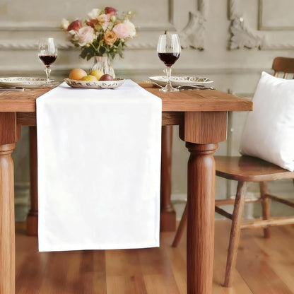 White Waterproof Decorative Table Runner 36 Inches Long1