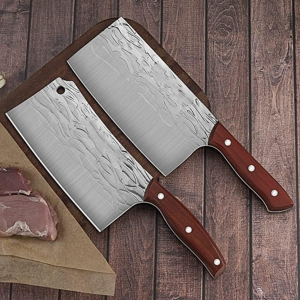 Meat Cleaver,Cleaver Knife, 7 Inch Forged Kitchen Chef Knife Stainless Steel Bone Chopping Meat Vegetables Slicing Professional Butcher Cleaver Knife (Color : Cleaver Knife)2