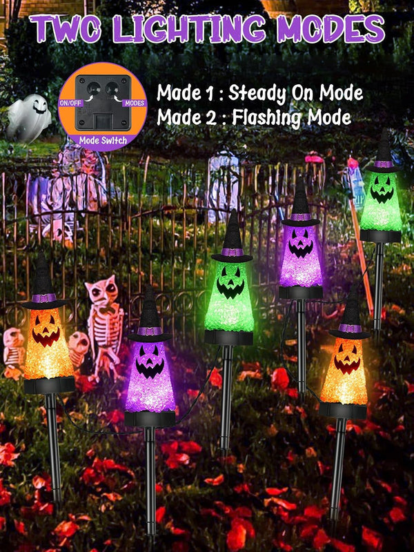 6 Pack Halloween Decorations Outdoor, Solar Ghost Pathway Lights Waterproof2