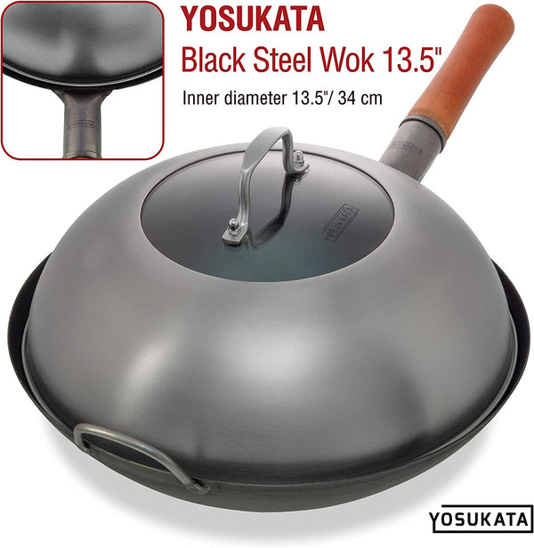 Premium Stainless Steel Wok Lid 12.8 Inch for 13.5 in Wok | Dishwasher-Safe Lid with Tempered Glass - Steam Holes -Ergonomic Handle, Cheese Melting Dome for Griddle, Grill Basting Cover4