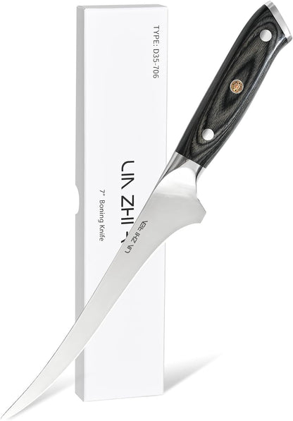 Fillet Knife, 7 Inch Super Sharp Boning Knife in High Carbon Stainless Steel for Meat Poultry Cutting,Full Tang Ergonomic Handle – Artisan Series1