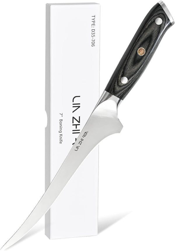Fillet Knife, 7 Inch Super Sharp Boning Knife in High Carbon Stainless Steel for Meat Poultry Cutting,Full Tang Ergonomic Handle – Artisan Series1