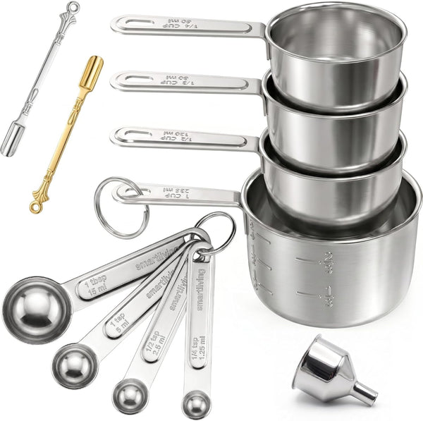 11 PCS Measuring Cups and Spoons Set with Funnel & Mini Spoons for Baking1