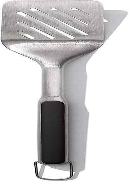 OXO Outdoor Grilling Turner and Tongs Set | Grilling Spatula and Tongs, Beveled Head Slides under Food, Non-Slip Grip, Hanging Ring, Ideal for Grilling & BBQ12