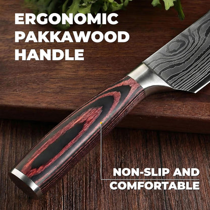 Kitchen Knife Set with Block, 17-Piece Stainless Steel Knife Set, Kitchen Knives Including Chef Knife, Steak Knives, Honing Rod and Kitchen Scissors, Knife Block Set8