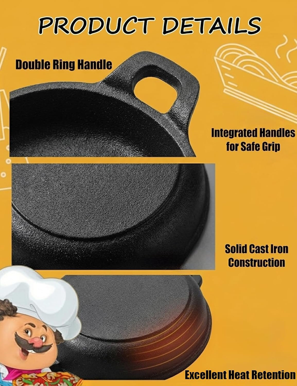 set-of-6-mini-cast-iron-skillets-with-handle-4-8-x-4-8-x-1-3-inch-small-cast-iron-pan-mini-ramekins-round-black-casserole-dish-for-food-serving-frying-baking-cooking-roasting