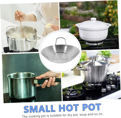 Stainless Steel Wok round Bottom Pot Non-Stick Pan for Chinese Stir Fry Double Handles Kitchen Gadget6