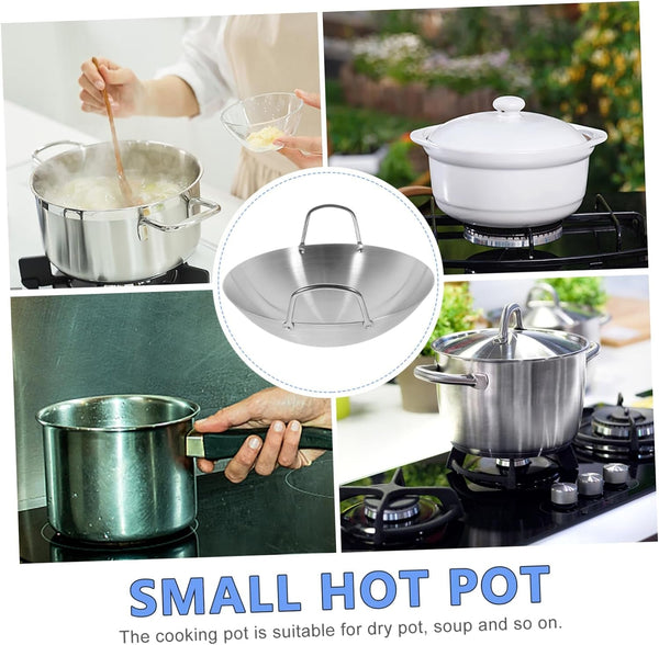 Stainless Steel Wok round Bottom Pot Non-Stick Pan for Chinese Stir Fry Double Handles Kitchen Gadget6