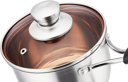 1 Quart Sauce Pan with Lid, Small Pot Saucepan for Milk, 1 Pc | Stainless Steel Saucepan, Small Sauce Pot for Cooking, Visible Glass Lid & Bakelite Heat-Proof Handles,Dishwasher Safe8
