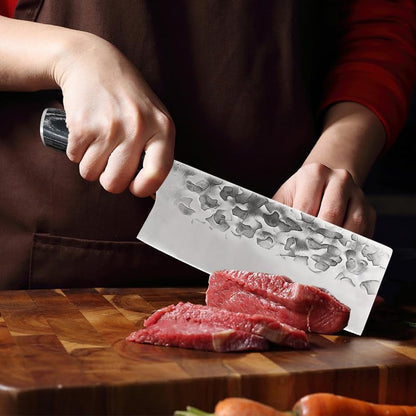 Meat Cleaver, 7 Inch Professional Slicing Chef Knives Stainless Steel Forged Kitchen Knife Vegetable Fruit Knife Cooking Tools7