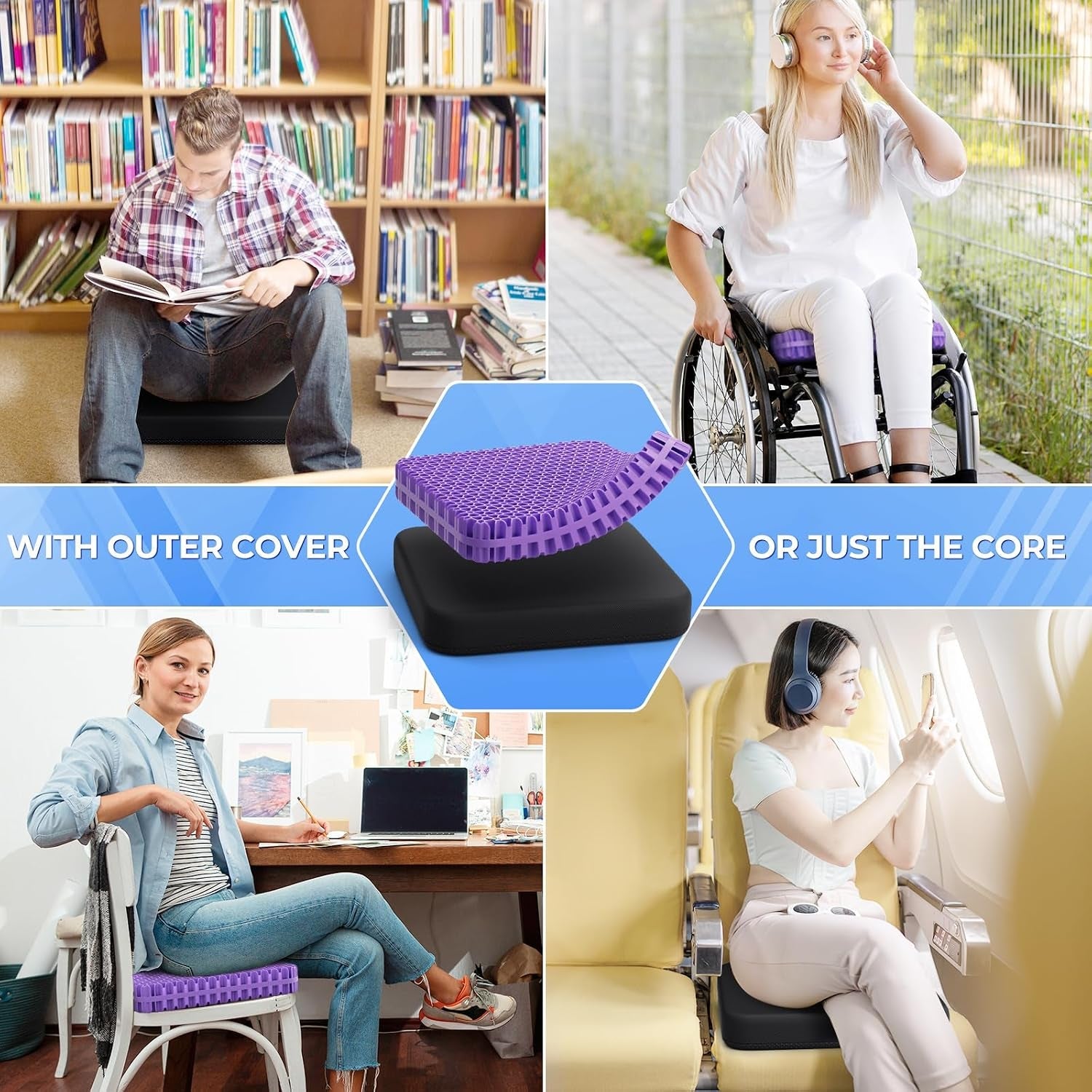gel-seat-cushion-for-long-sitting-breathable-thick-patent-design-enlarged-cooling-chair-pad-for-office-chair-wheelchair-desk-chair-silicone-car-cushion-standard-black-violet