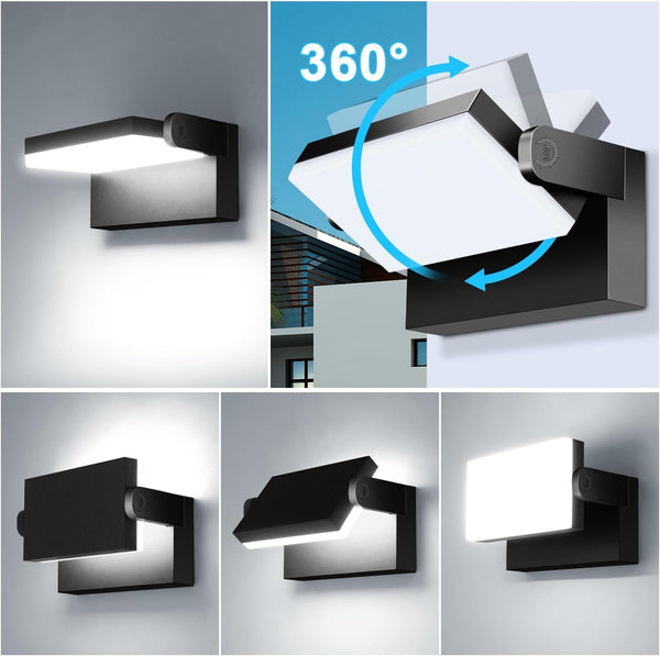 60W LED Outdoor Wall Lights 360° Rotatable 5000K IP652