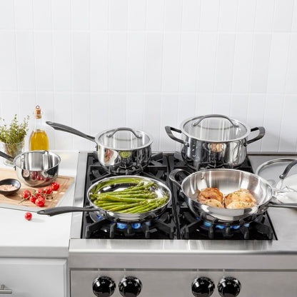 RADIANT PRO 8-Piece Stainless with Brushed Titanium Finish Cookware Set3