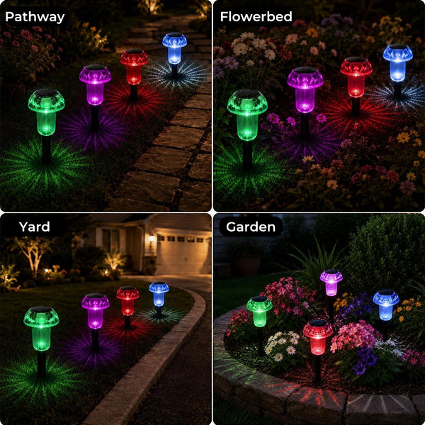 Solar Garden Lights Outdoor, 8 Pack Mushroom Pathway Lights for Yard Decor5