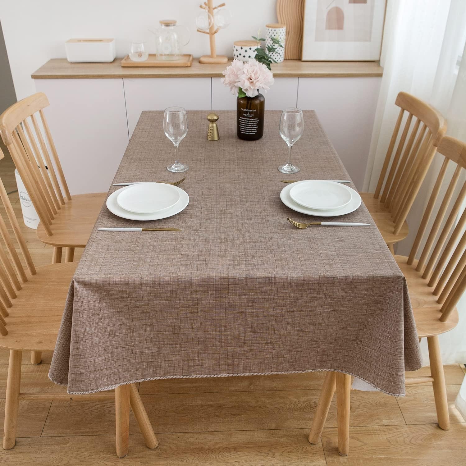 vinyl-tablecloth-with-flannel-backing-flaxen-waterproof-stain-resistant-easy-clean-table-cover-for-dining-kitchen-and-outdoor-use-60-x-84-rectangle