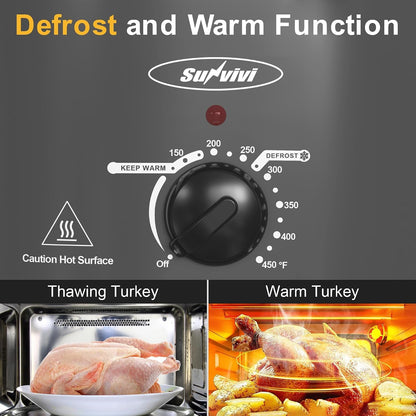 Slow Cooker with Self-Basting Lid, Electric Turkey Roaster Oven with Removable Pan and Rack, Stainless Steel, Grey, 8 QT4