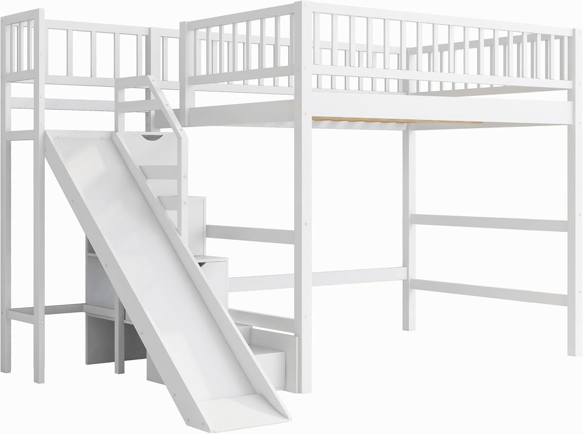 full-size-loft-bed-with-storage-staircase-slide-led-light-wooden-bunk-bed-for-bedroom-with-built-in-shelves-white