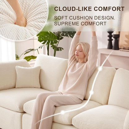 Cloud Sectional Couch, Boneless Couches for Living Room, Beige5