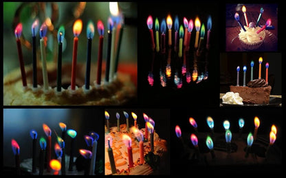 Amazing  Multicolor Happy Birthday Candles and Holders (12 Count),Unscented9