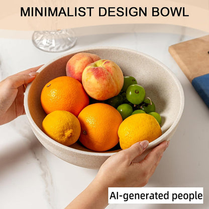 Large Decorative Fruit Bowl,10.43" Modern Snack Candy Bowl Beige | Sandstone Look,Minimalist,For Kitchen Counter,Dining Room Table Centerpiece Decor,Entryway,Home,Office,Hotel,Cafe,Bar5