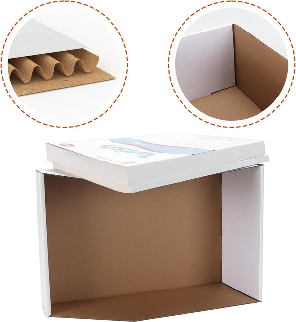 Cardboard Storage Bins Boxes 35 Packs 12X8X4.5 Inches, Easy Assembly Pantry Organizer Bins for Shelf, White3