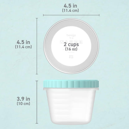Bentgo Prep - 20 Piece 16 Fl Oz Leak-Proof Deli Containers with Lids, Food Storage for Meal Prep, Twist-Top, Reusable, PFAS & Bpa-Free, Stackable, Microwave, Freezer, & Dishwasher Safe (Sea Blue)6