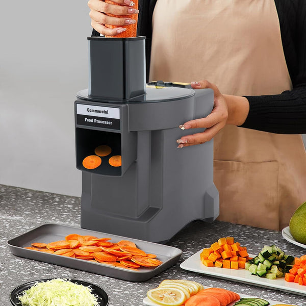 3-In-1 Electric Food Processor with 3 Blades for Slicing, Dicing, Shredding | Commercial Vegetable Processor with Built-In Fan Cooling | for Onion Shredder Potato Slicer, Veggie Processor Home Use2