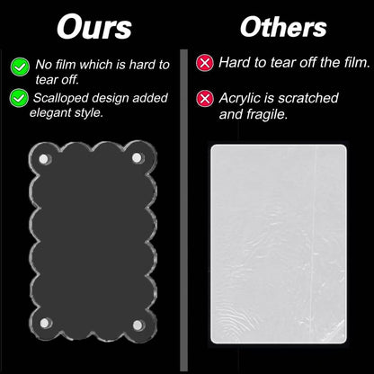 10 Pack 2.36 X 3.54 Inch Acrylic Fridge Magnetic Frame Scalloped, Double Sided Polaroid Frame, Refrigerator Magnet Picture Frame for Fujifilm Instax Mini6